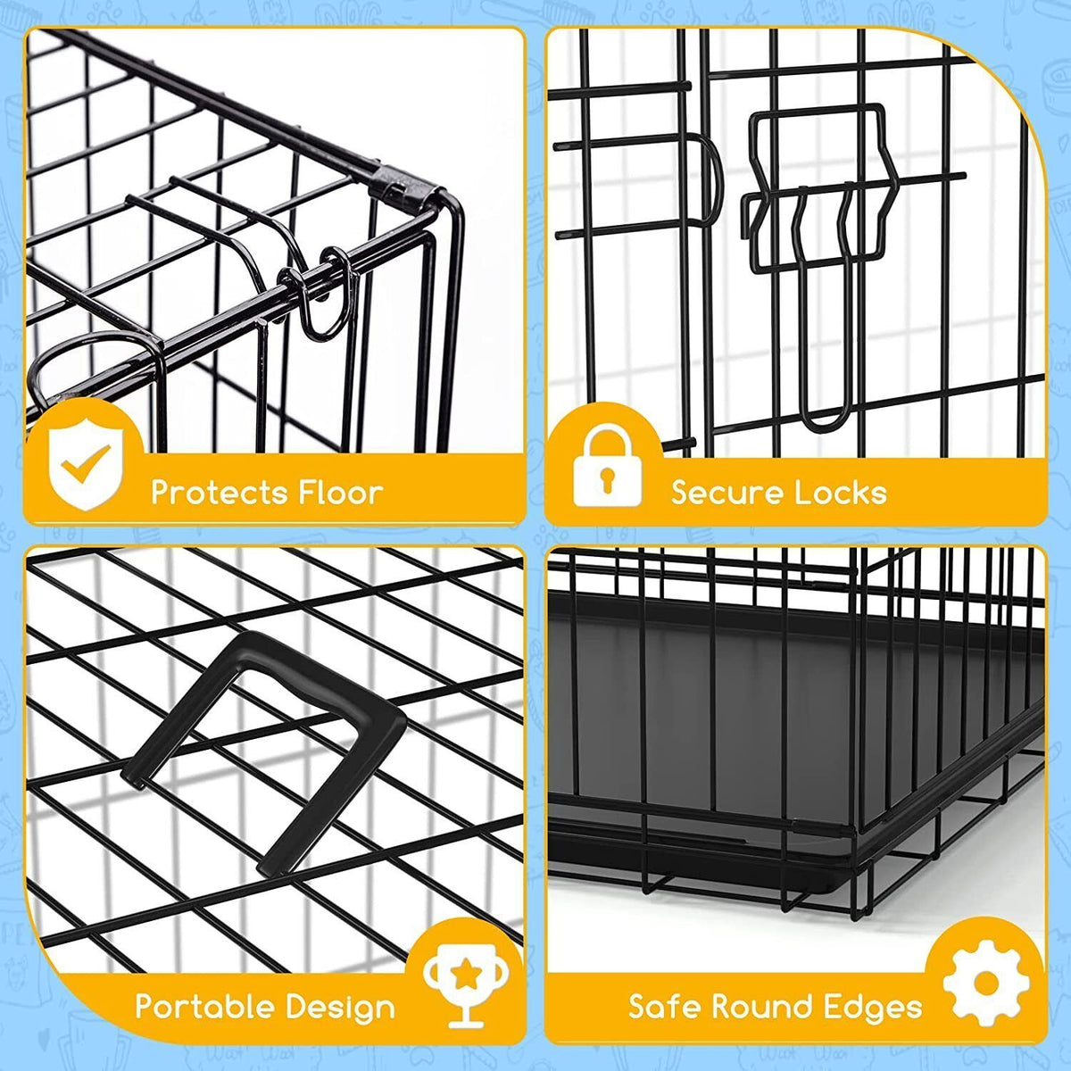 Dog Cage Puppy Training Crate Small Medium with Leakproof, Easy Assembly - product gallery image 18