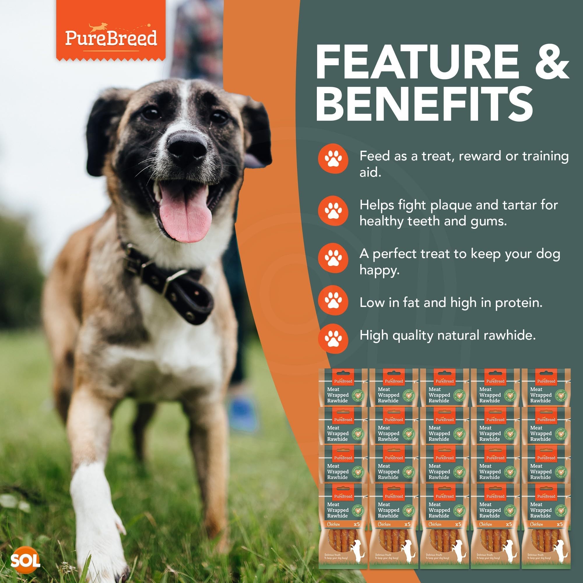Dog Chew with 100pk, Chicken-Wrapped Rawhide Sticks - product gallery image 7