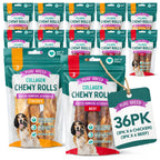 Dog Chew with 36 Pack, 36pk, Collagen Chews Rawhide Free Long Lasting