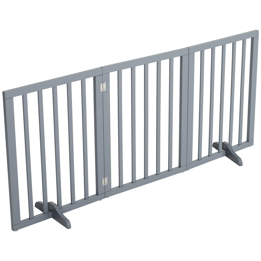 Dog Gate with Wall-Mounted, Foldable, Freestanding, Wood, L - product gallery image 5