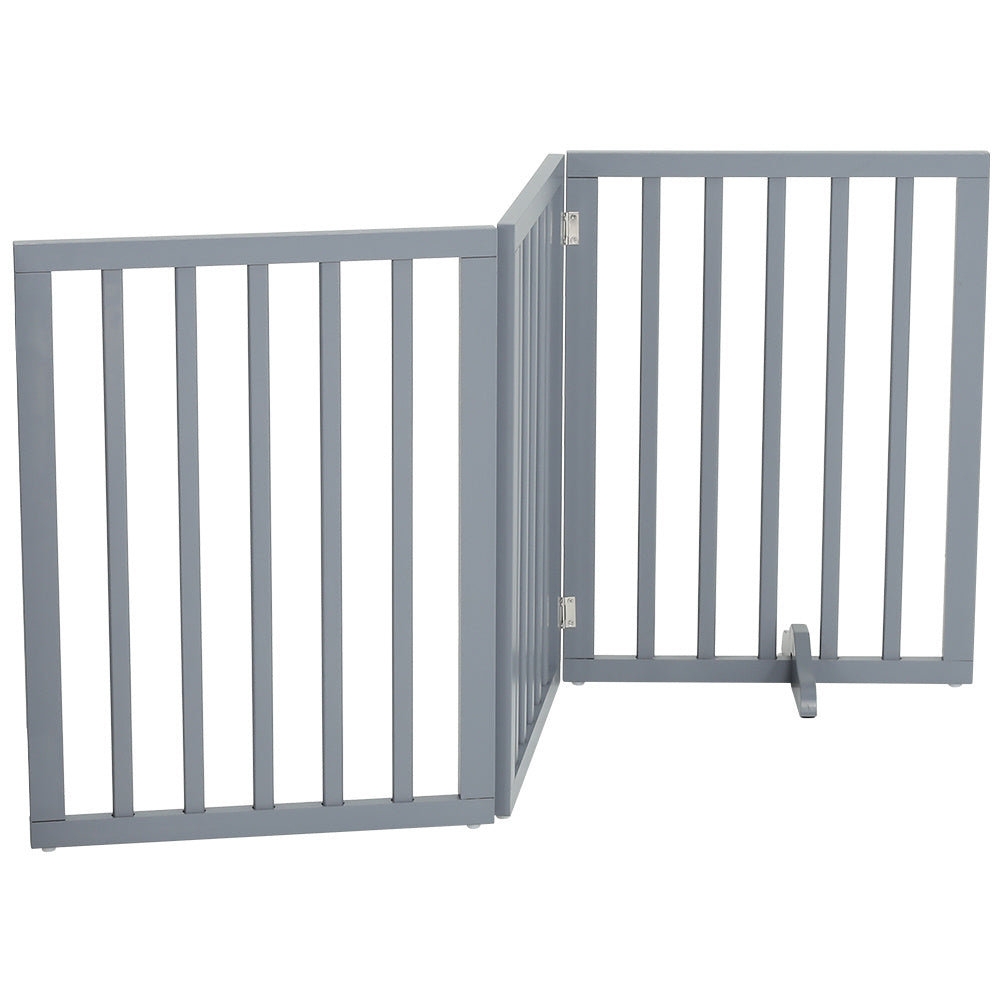 Dog Gate with Wall-Mounted, Foldable, Freestanding, Wood, L - product gallery image 6