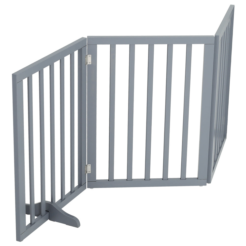 Dog Gate with Wall-Mounted, Foldable, Freestanding, Wood, L - product gallery image 7