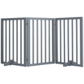 Dog Gate with Wall-Mounted, Foldable, Freestanding, Wood, L