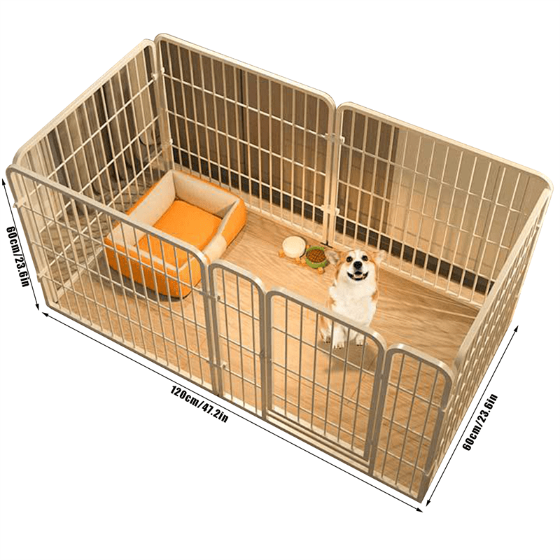 Dog Playpen with Metal, Iron, Heavy Duty Metal Panel 120x60x60cm Portable - product gallery image 7