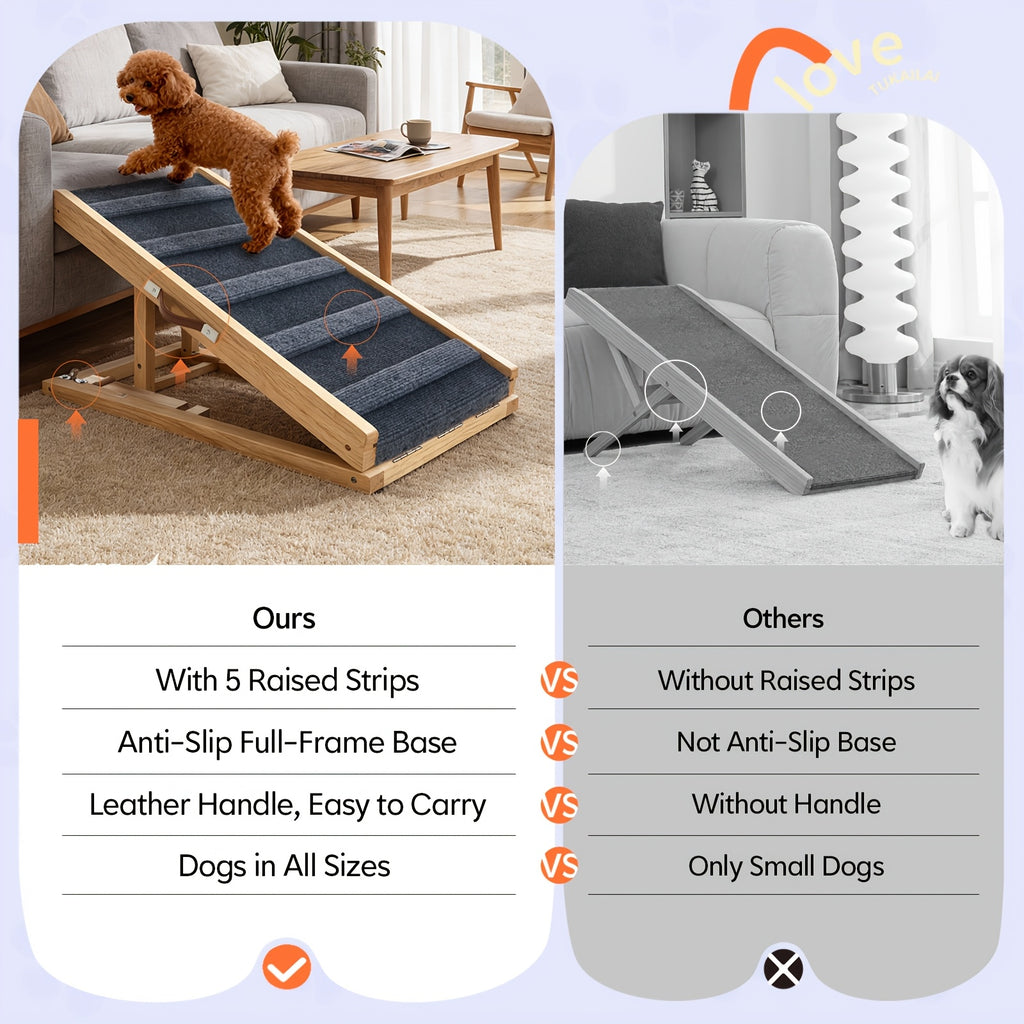 Dog Ramp for Bed Height Adjustable Folding with Foldable, Adjustable Height - product gallery image 3