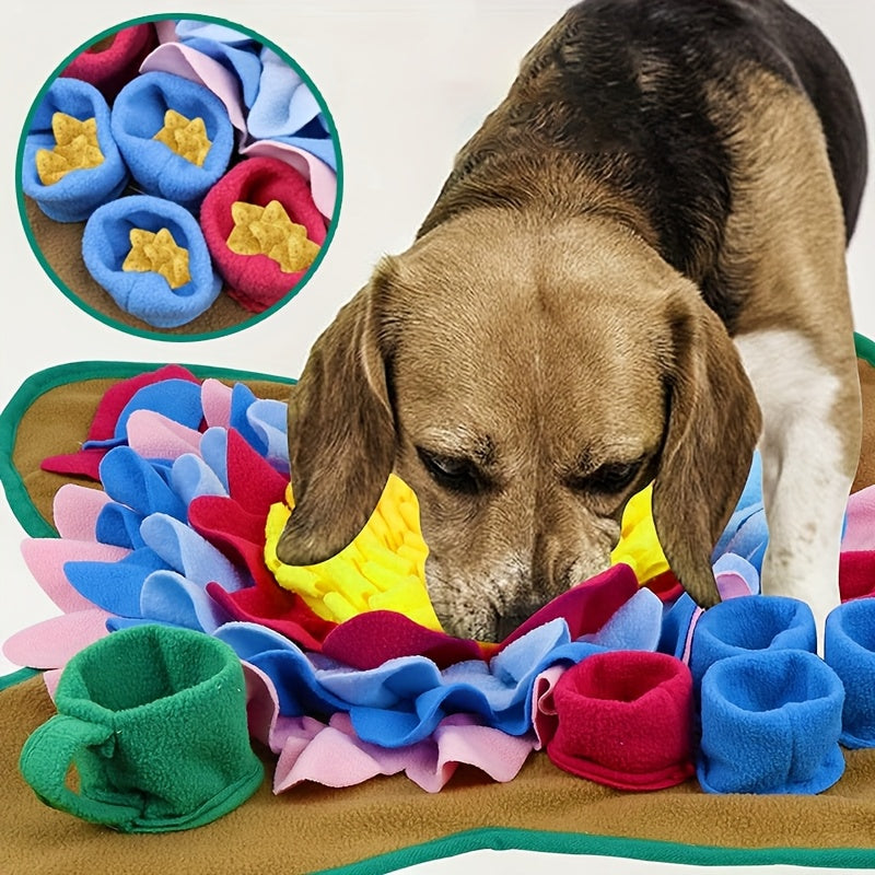 Dog Snuffle Mat with Foldable, Non-Slip, 48x48cm Nose Training Slow Feeder Puzzle