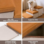 Dog Stair with Foldable, 3, Foldable Stairs Tier Storage Compartments - product gallery image 3