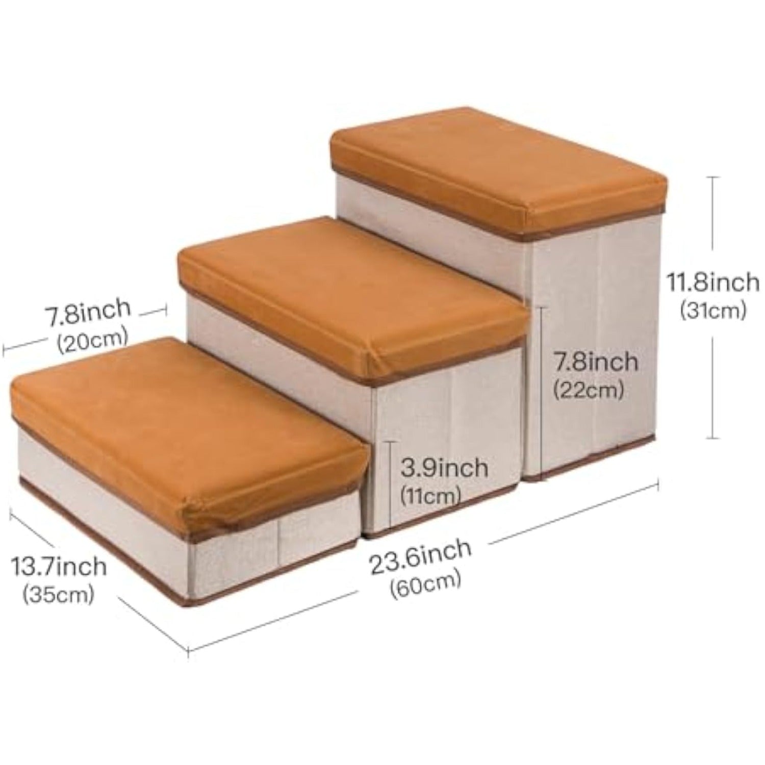 Dog Stair with Foldable, 3, Foldable Stairs Tier Storage Compartments - product gallery image 5