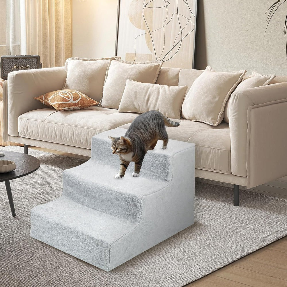 Dog Step with Non-Slip, Easy Assembly, 10kg, Silicone - Gray 3-step option