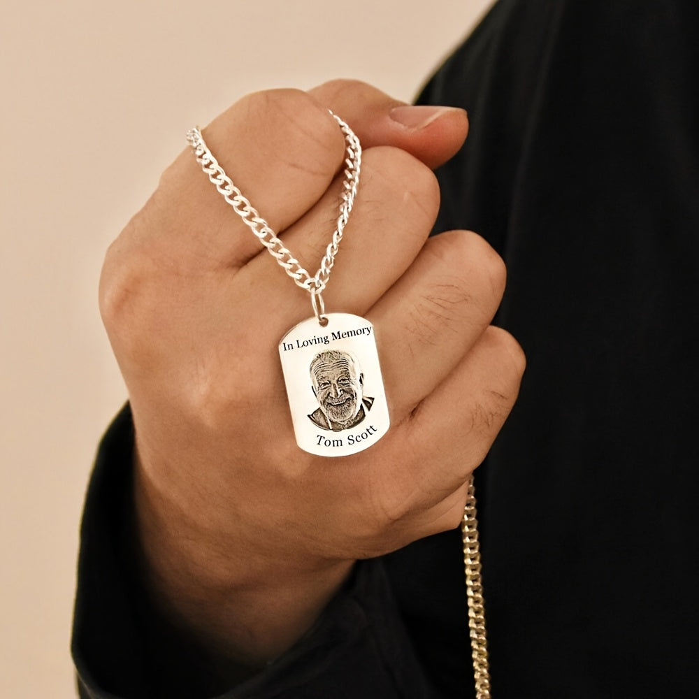 Dog Tag Necklace Personalised Photo Gold or Silver Finish - product gallery image 5