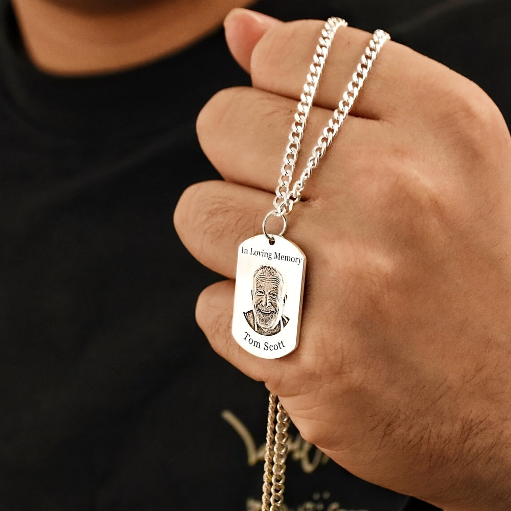 Dog Tag Necklace Personalised Photo Gold or Silver Finish - product gallery image 6