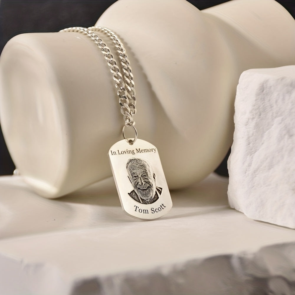 Dog Tag Necklace Personalised Photo Gold or Silver Finish - product gallery image 7