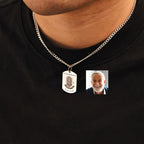Dog Tag Necklace Personalised Photo Gold or Silver Finish