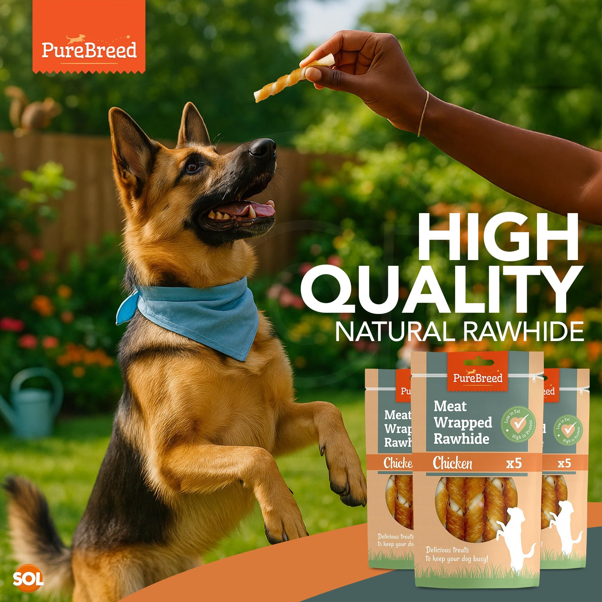 Dog Treat with 50 Pack, 50pk, Chicken Rawhide Twist Chews Low Fat - product gallery image 5