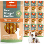 Dog Treat with 50 Pack, 50pk, Chicken Rawhide Twist Chews Low Fat