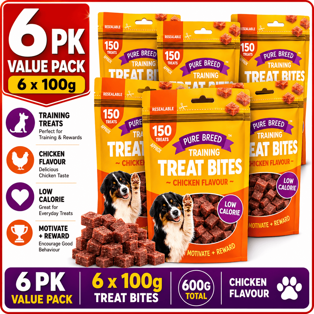 Dog Treat with 600g, 6 Pack, 6pk, Training Treats Chicken Flavour Bite Low - 6pk option