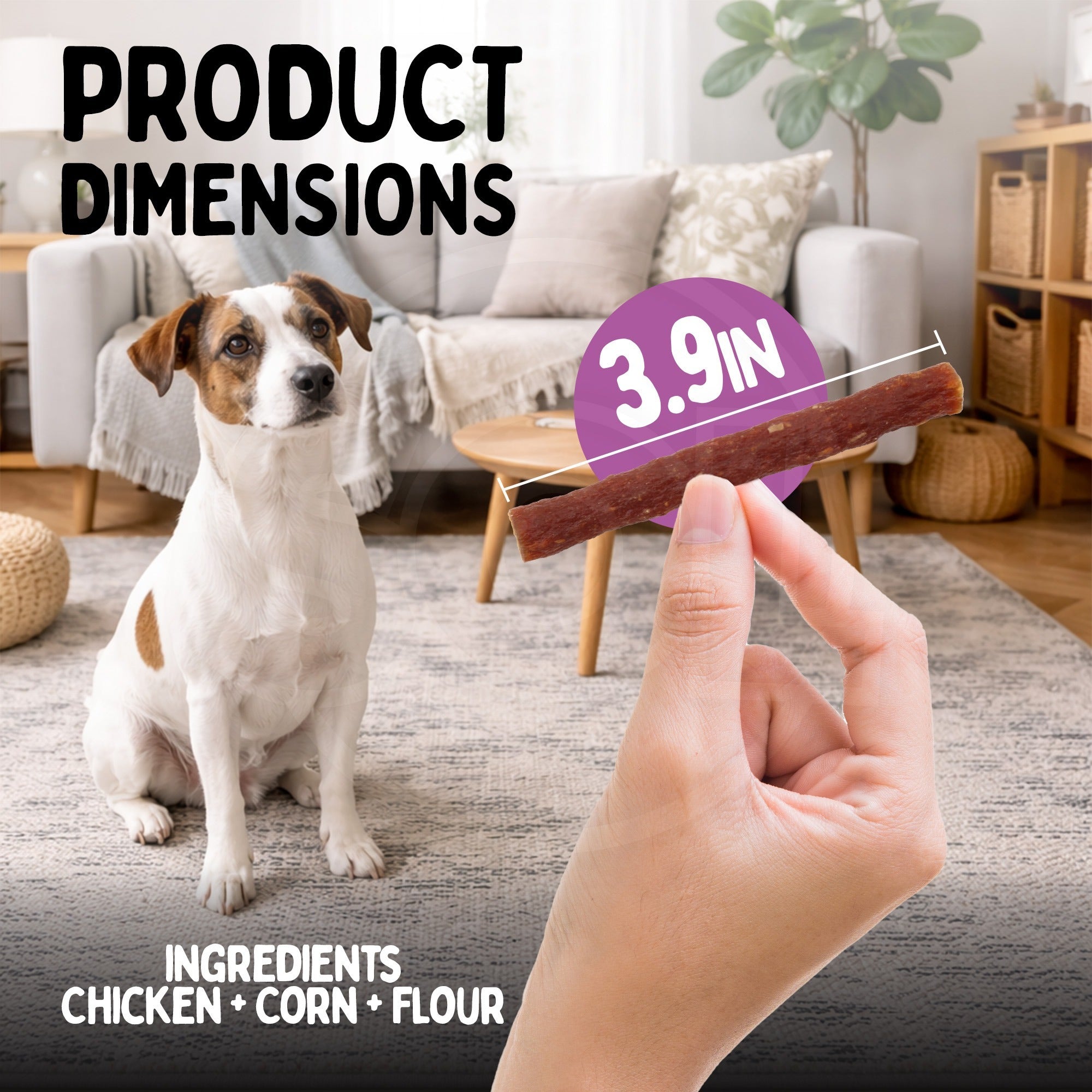 Dog Treat with 600g, Chicken Protein Strips Dogs (4x150g) High - product gallery image 2