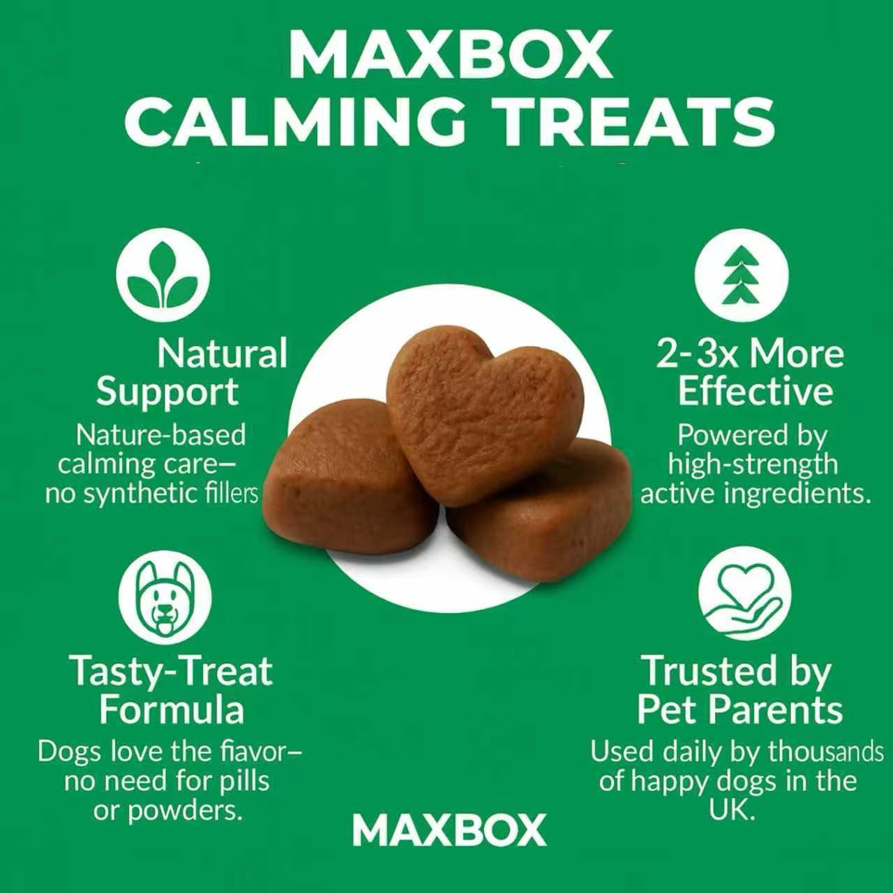 Dog Treat with calming for dog, Calming Treats Soft Chews MAXBOX Stress