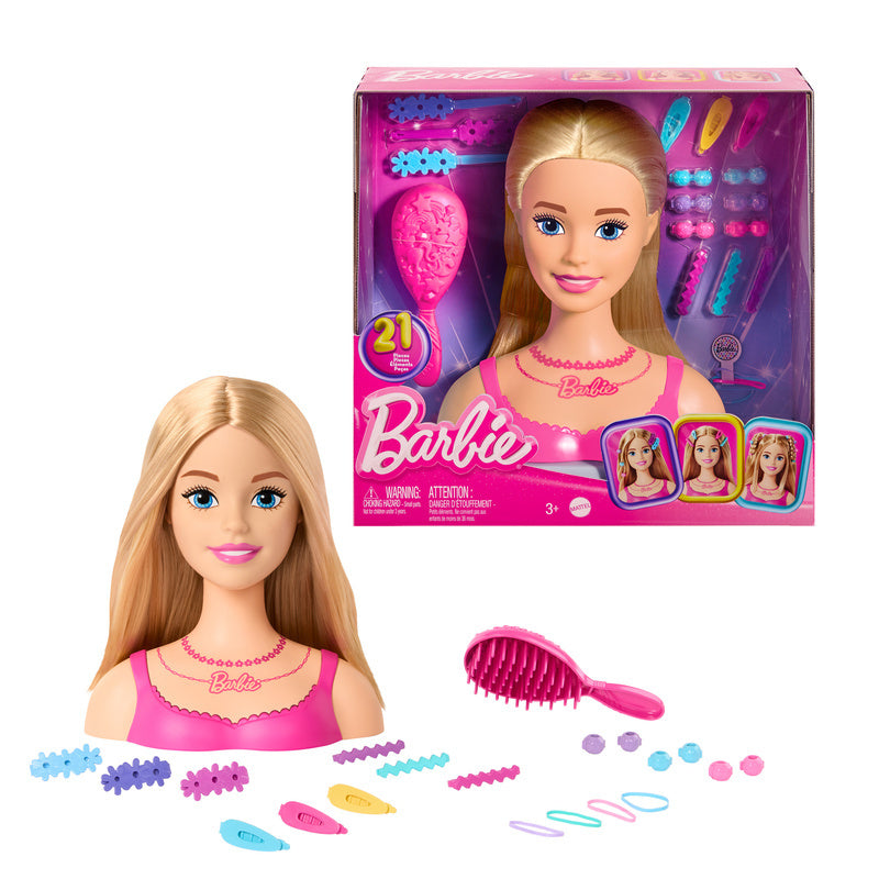 Dolls & Accessorie with 260 mm x 263 mm x 103 mm, Barbie Doll Styling Head Blonde Hair - Multicolour, 260 mm x 263 mm x 103 mm option