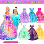 Dolls & Playset with 106 Piece, Fashion Girl Doll Piece Wardrobe Closet - product gallery image 2