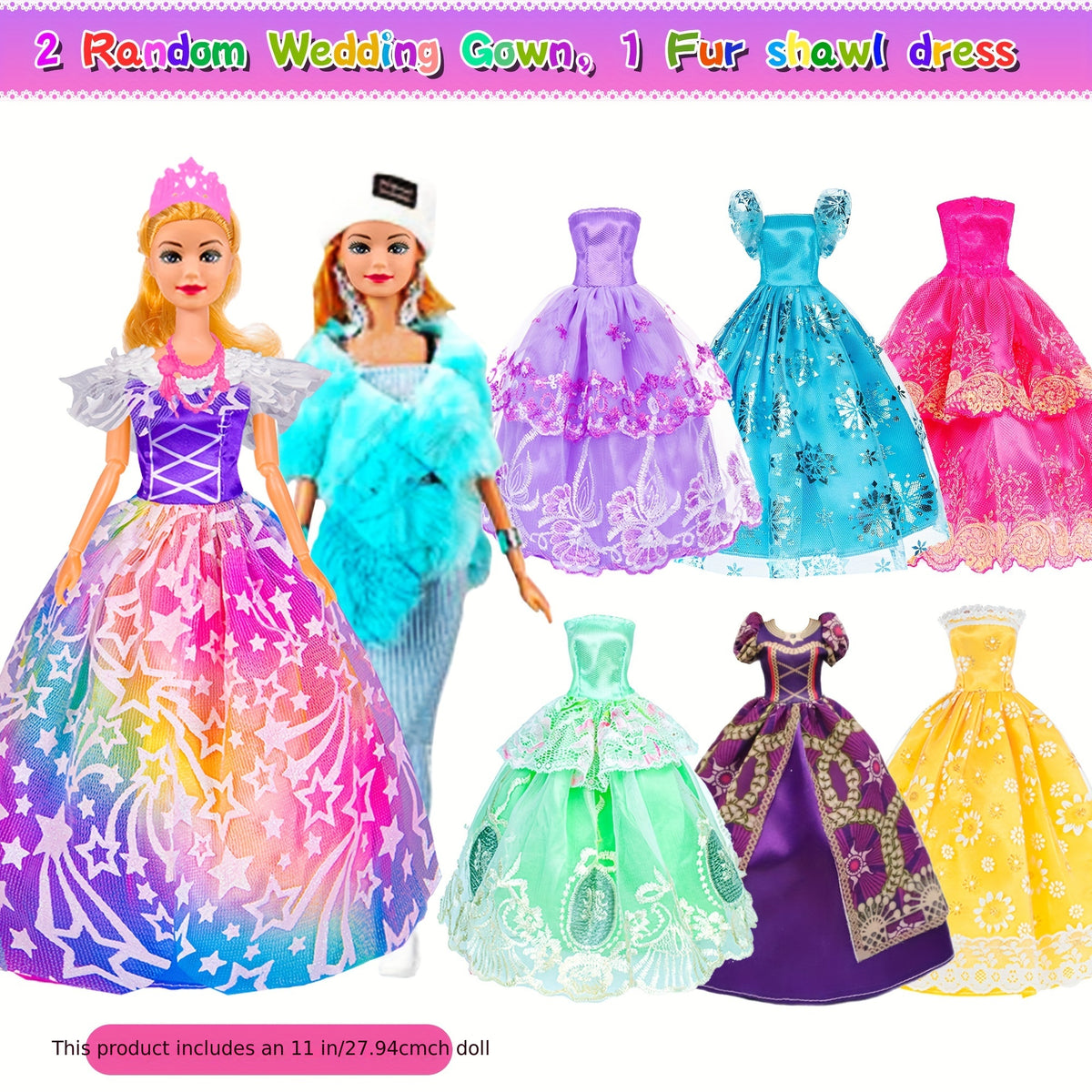 Dolls & Playset with 106 Piece, Fashion Girl Doll Piece Wardrobe Closet - product gallery image 2