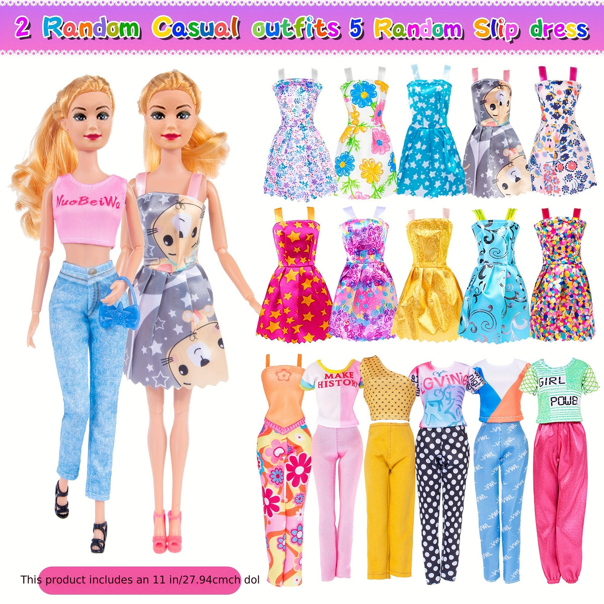 Dolls & Playset with 106 Piece, Fashion Girl Doll Piece Wardrobe Closet - product gallery image 3