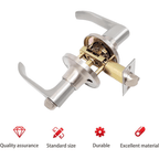 Door Lock with Lock and Key with Stainless Steel, Silvery - product gallery image 2