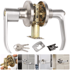 Door Lock with Lock and Key with Stainless Steel, Silvery - product gallery image 5
