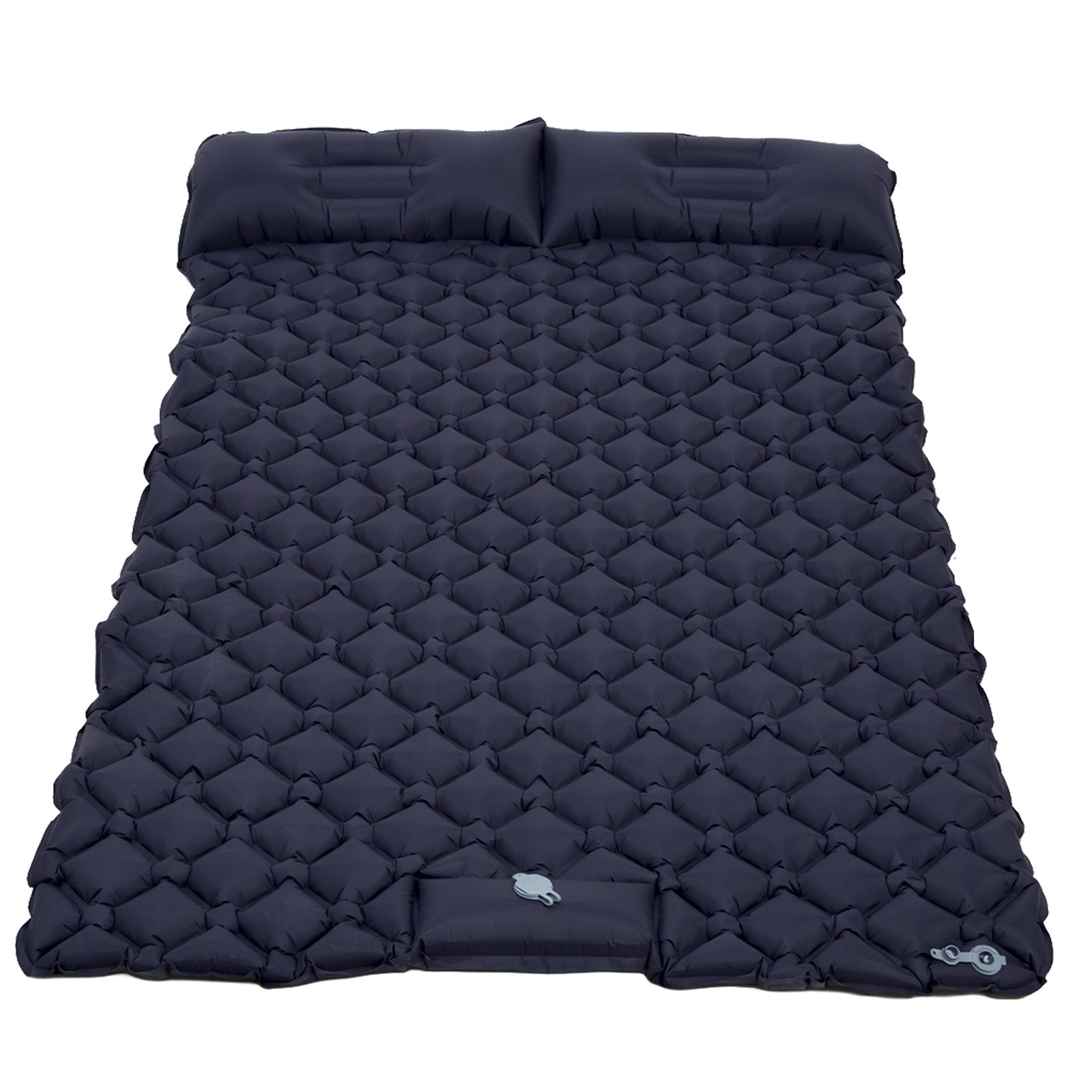 Double Camping Mat with Inflatable Built-In Foot Pump - blue option