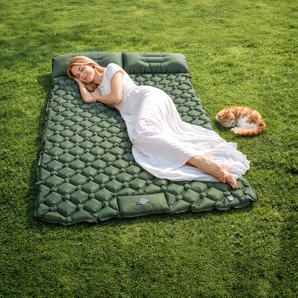 Double Camping Mat with Inflatable Built-In Foot Pump - product gallery image 13