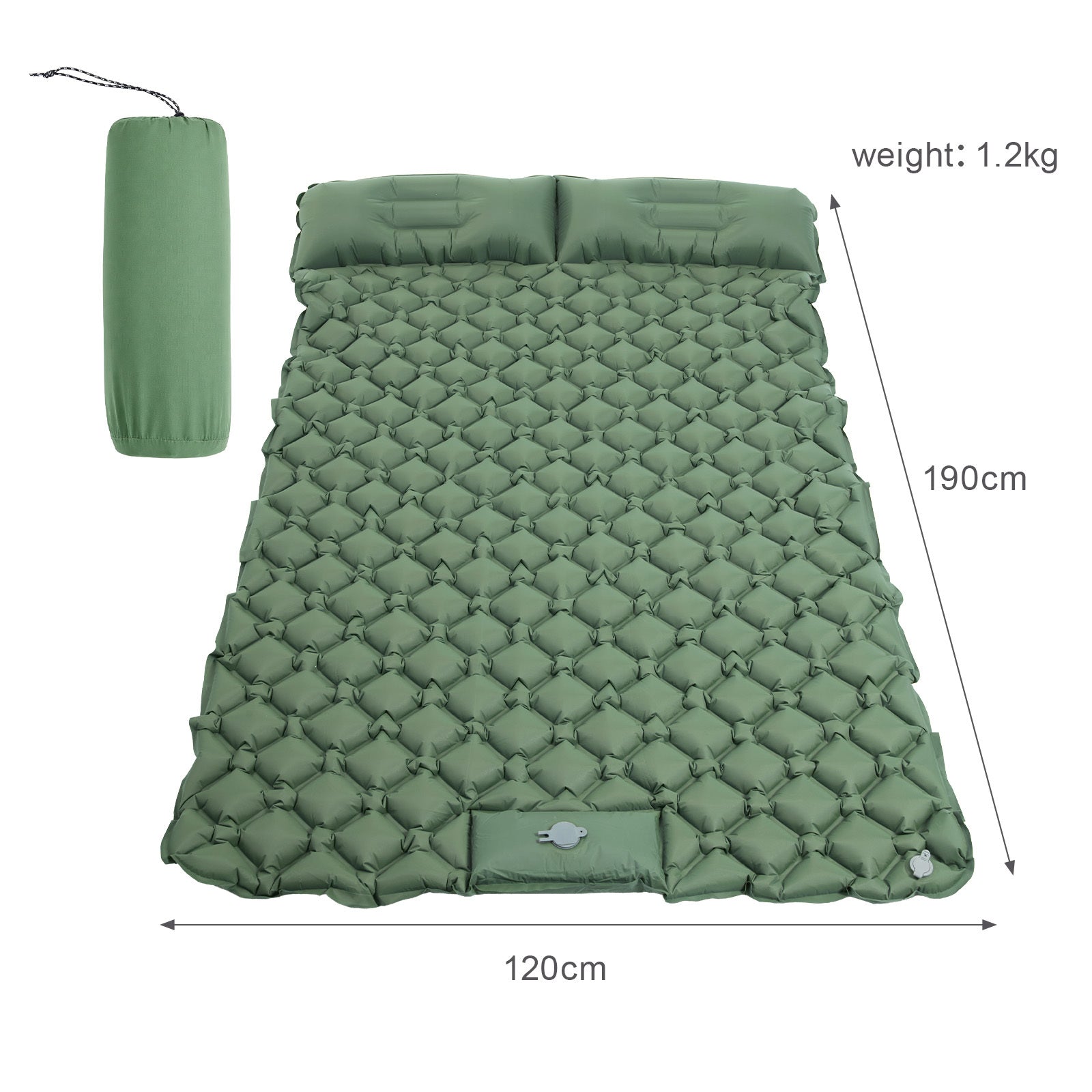 Double Camping Mat with Inflatable Built-In Foot Pump - product gallery image 14