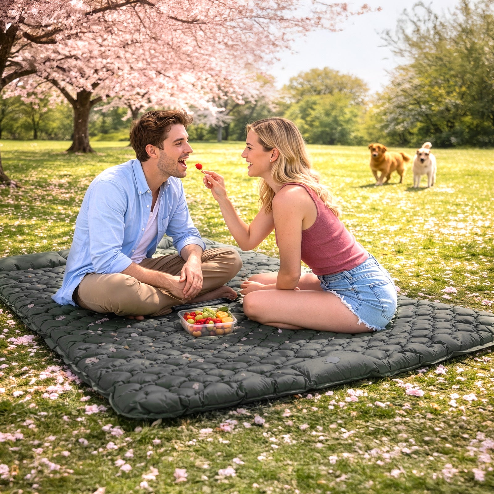 Double Camping Mat with Inflatable Built-In Foot Pump - product gallery image 17