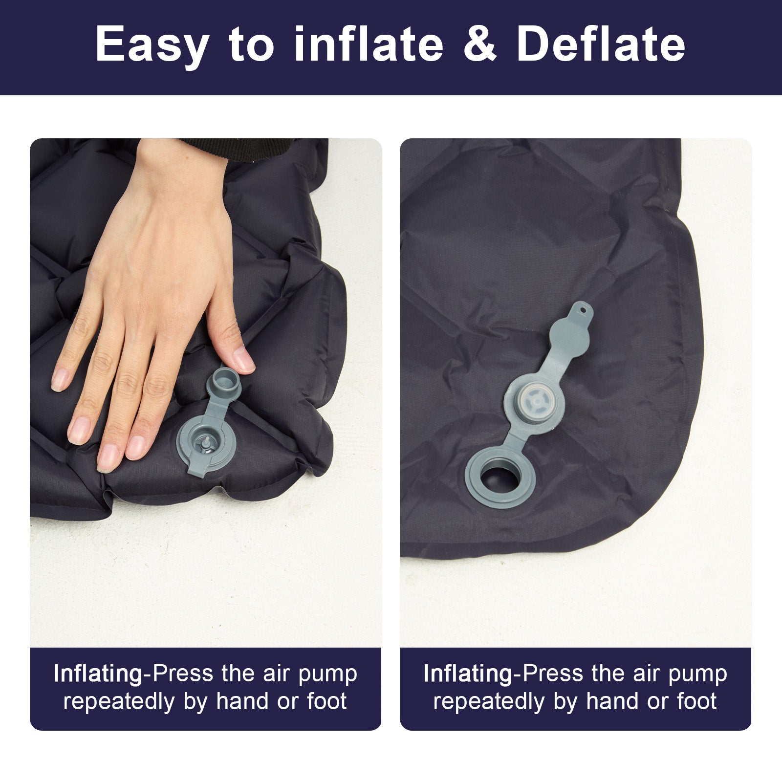 Double Camping Mat with Inflatable Built-In Foot Pump - product gallery image 18