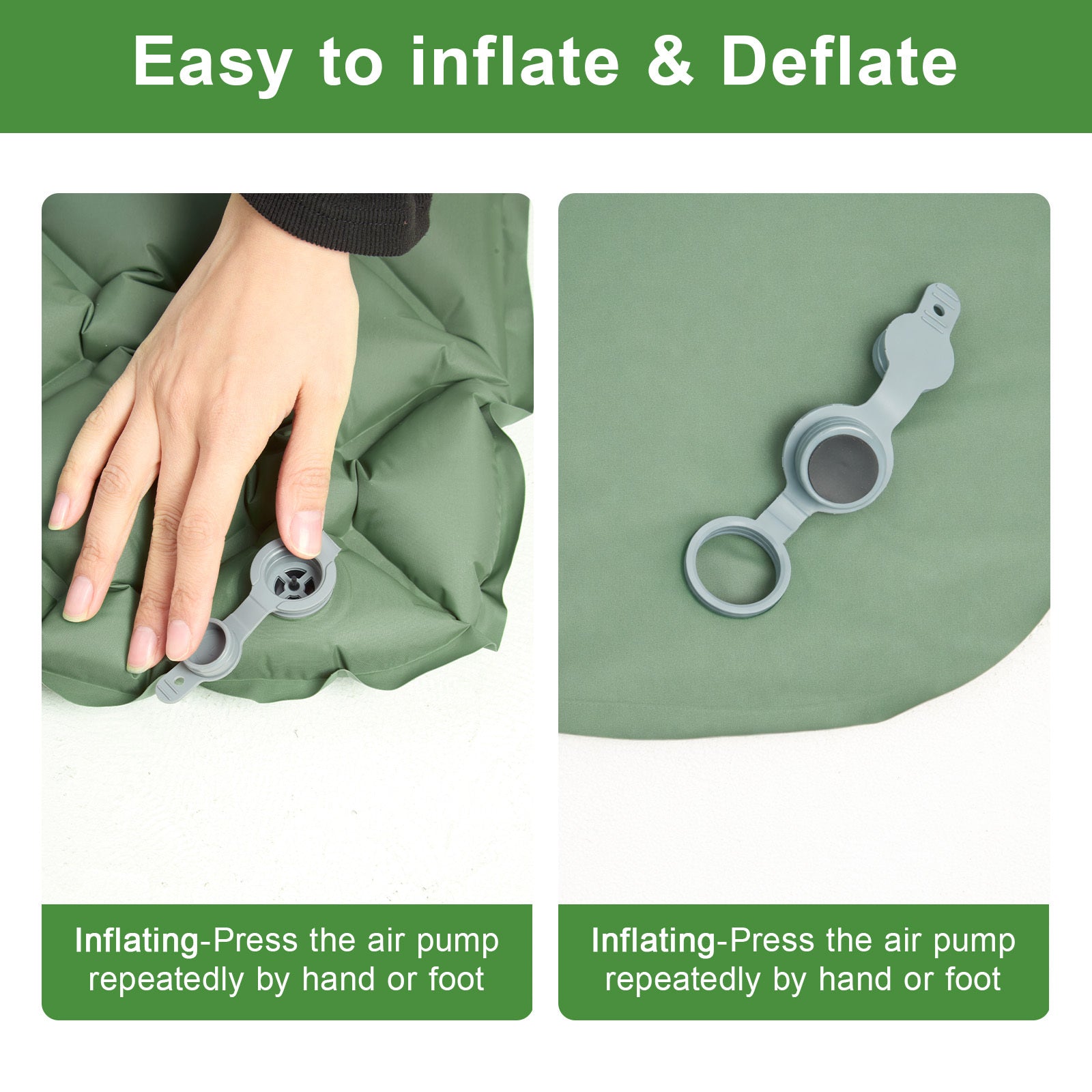 Double Camping Mat with Inflatable Built-In Foot Pump - product gallery image 5