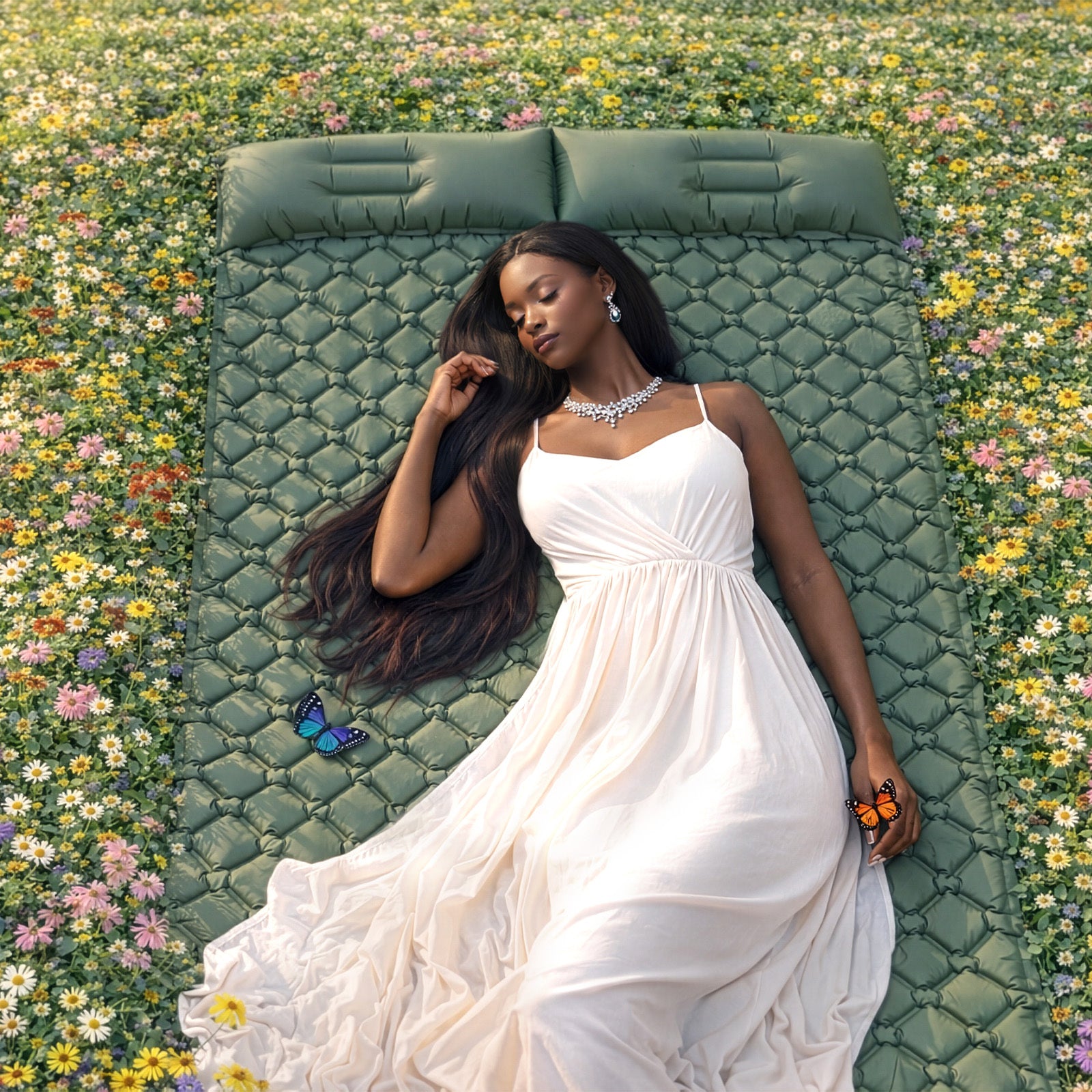 Double Camping Mat with Inflatable Built-In Foot Pump - product gallery image 7