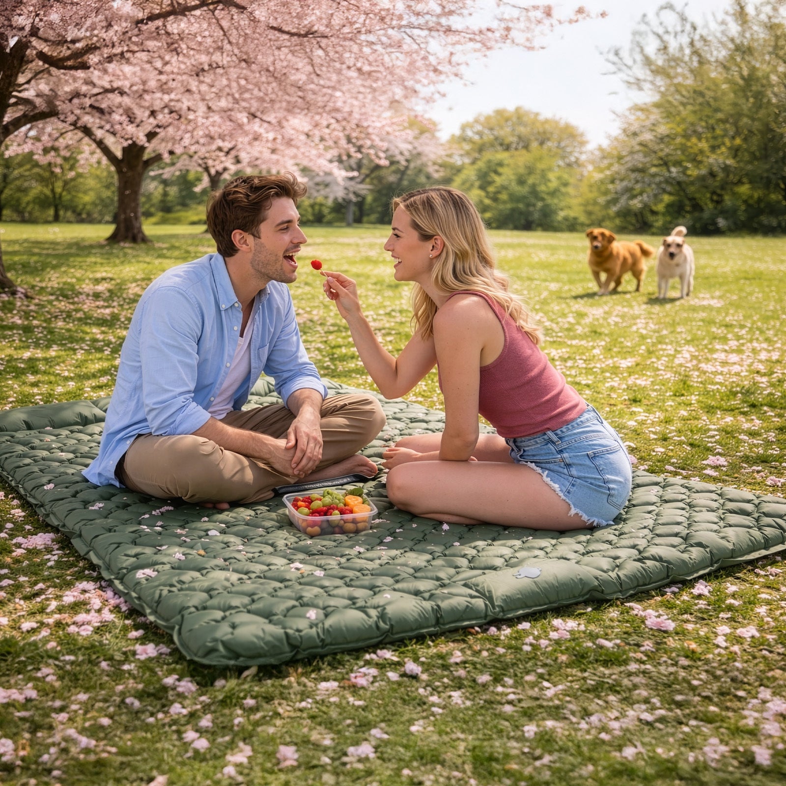 Double Camping Mat with Inflatable Built-In Foot Pump - product gallery image 9