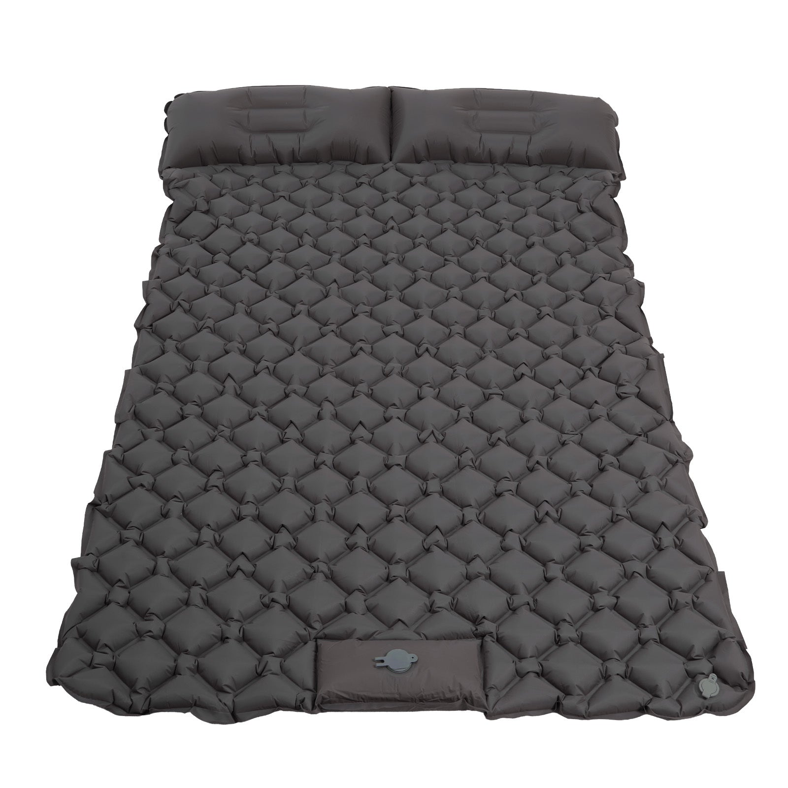 Double Camping Mat with Inflatable Built-In Foot Pump - grey option