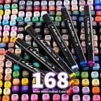 Double-headed Alcohol Marker with 168pcs, 80/120/168pcs Double-headed Markers, Bright