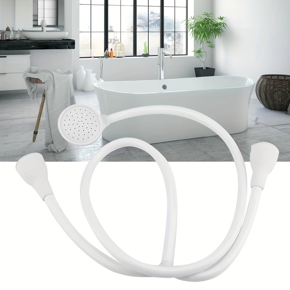 Double Tap Push On Bath Shower Head And with 120cm, 47.2in - White option