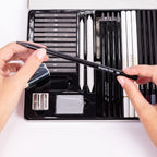 Drawing Pencil Set with Metal, 28 Piece, Qty., Piece Professional Sketching Kit Charcoal - product gallery image 5