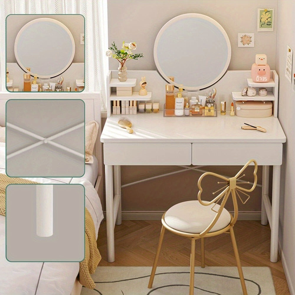 Dressing Table with Space-Saving, Wall-Mounted, Freestanding