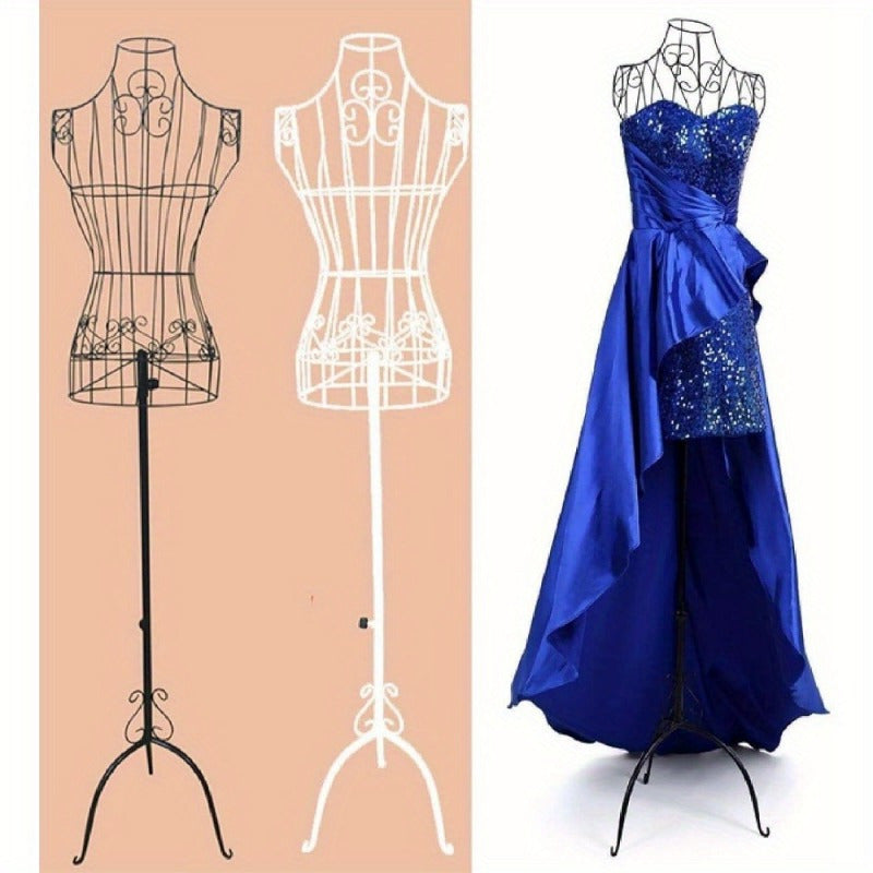 Dressmaking Mannequin Female Mannequin Stand Adjust Height Tripod Dress Stand with Metal - Black option