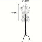 Dressmaking Mannequin Female Mannequin Stand Adjust Height Tripod Dress Stand with Metal - product gallery image 2