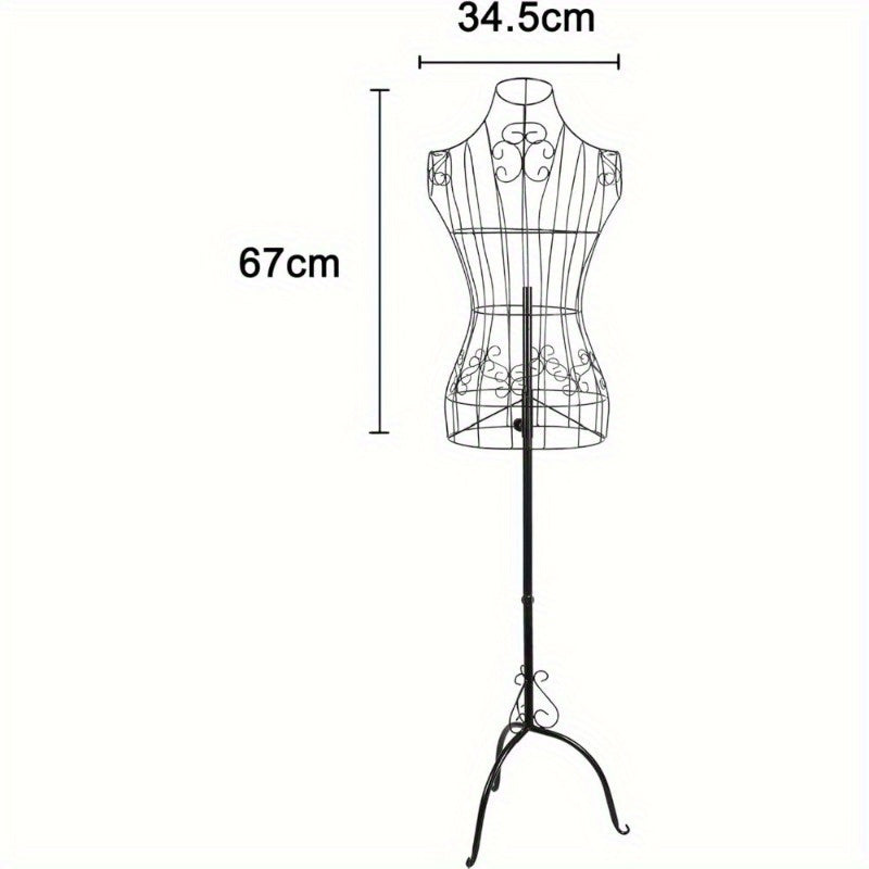 Dressmaking Mannequin Female Mannequin Stand Adjust Height Tripod Dress Stand with Metal - product gallery image 2