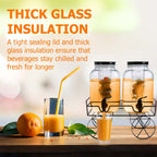 Drinks Dispenser with Leakproof, Dishwasher-Safe, Metal, 2 X 4L Glass Dispenser - product gallery image 7