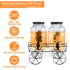 Drinks Dispenser with Leakproof, Dishwasher-Safe, Metal, 2 X 4L Glass Dispenser - product gallery image 8