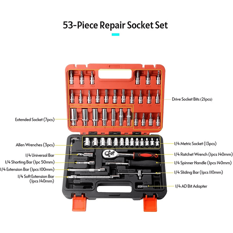 Drive Ratchet Socket Wrench Set with Carbon Steel, 53pcs/set - product gallery image 2