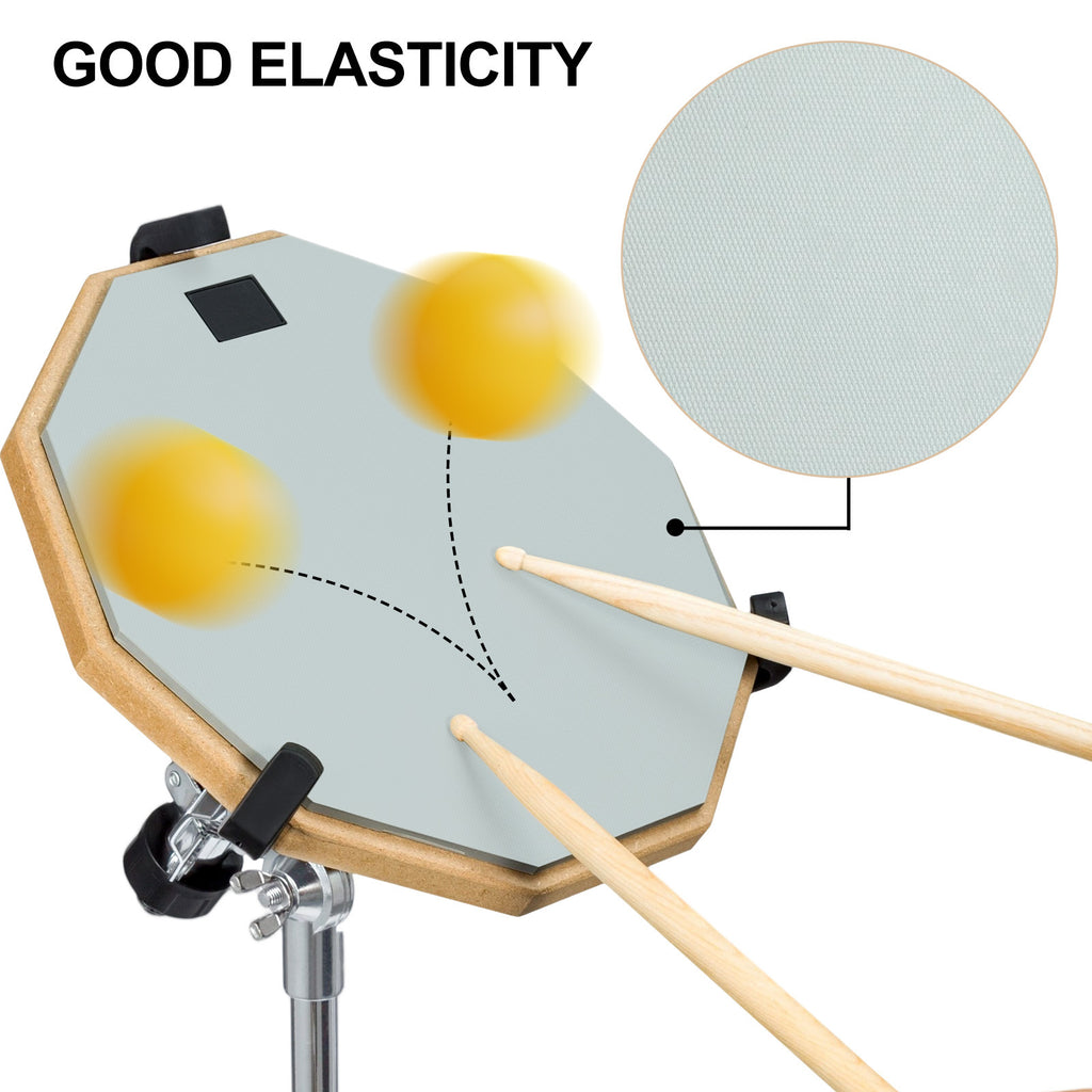 Drum Pad with Non-Slip, Wood, 6-Inch Double Sided Practice Stand Silent - product gallery image 15