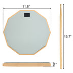 Drum Pad with Non-Slip, Wood, 6-Inch Double Sided Practice Stand Silent - product gallery image 16