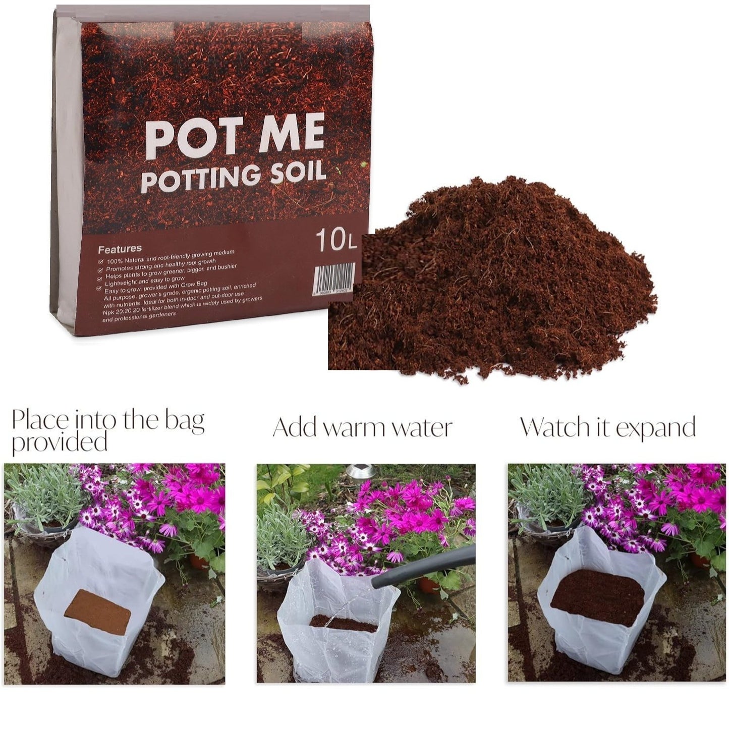 10L All/ Multi-Purpose Compost Soil – Compost Mix for Potting, Growing Garden, Outdoor, Indoor Seed Plants